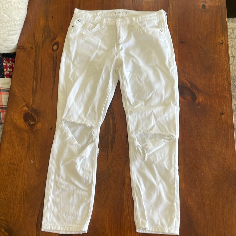 white ripped jeans